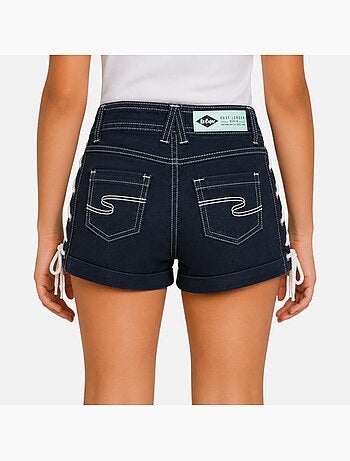 Lee cooper - short en jean à laçage latéral, coupe décontractée