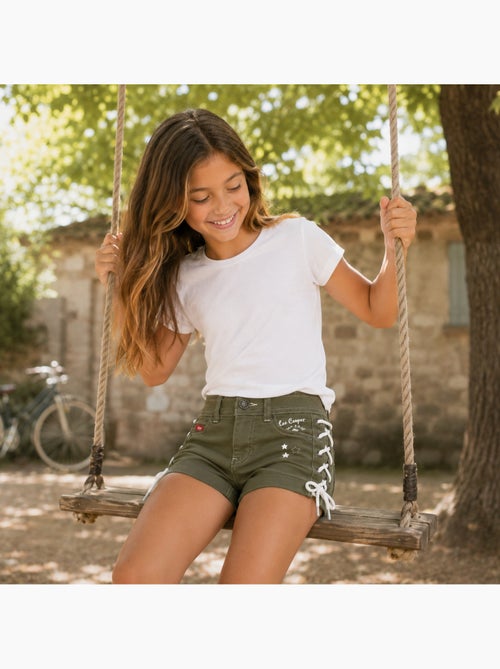 Lee cooper - short en jean à laçage latéral, coupe décontractée - Kiabi
