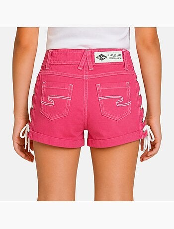 Lee cooper - short en jean à laçage latéral, coupe décontractée