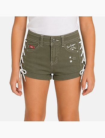 Lee Cooper - Short en jeans fille avec decor tressé
