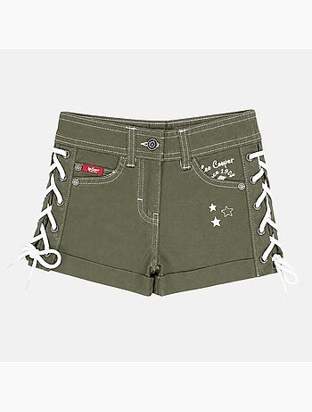 Lee Cooper - Short en jeans fille avec decor tressé