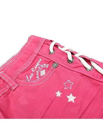 Lee Cooper - Short en jeans fille avec decor tressé