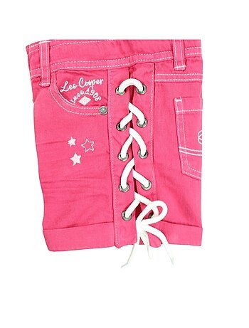 Lee Cooper - Short en jeans fille avec decor tressé