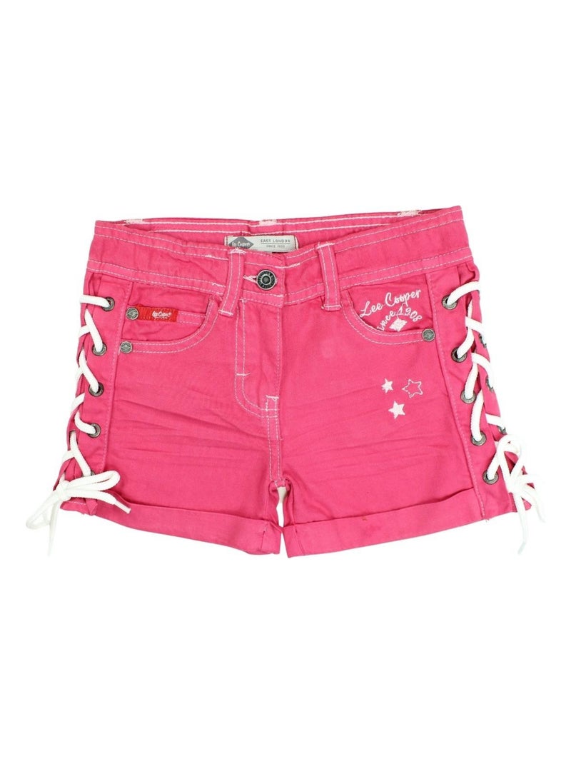 Lee Cooper - Short imprimé logo en coton Rose - Kiabi