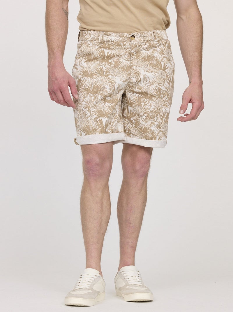 Lee Cooper - Short NARO AOP palmier marron Marron - Kiabi