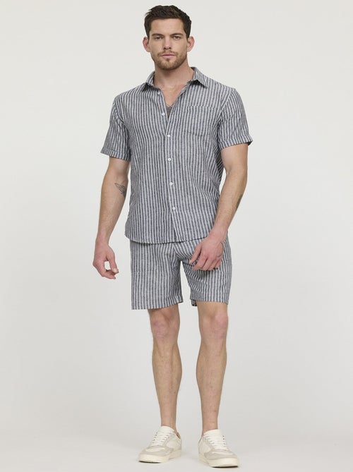 Lee Cooper - Short NINO Navy stripes - Kiabi
