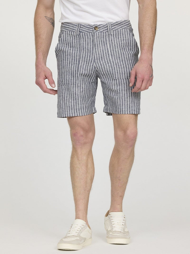 Lee Cooper - Short NINO Navy stripes Bleu - Kiabi