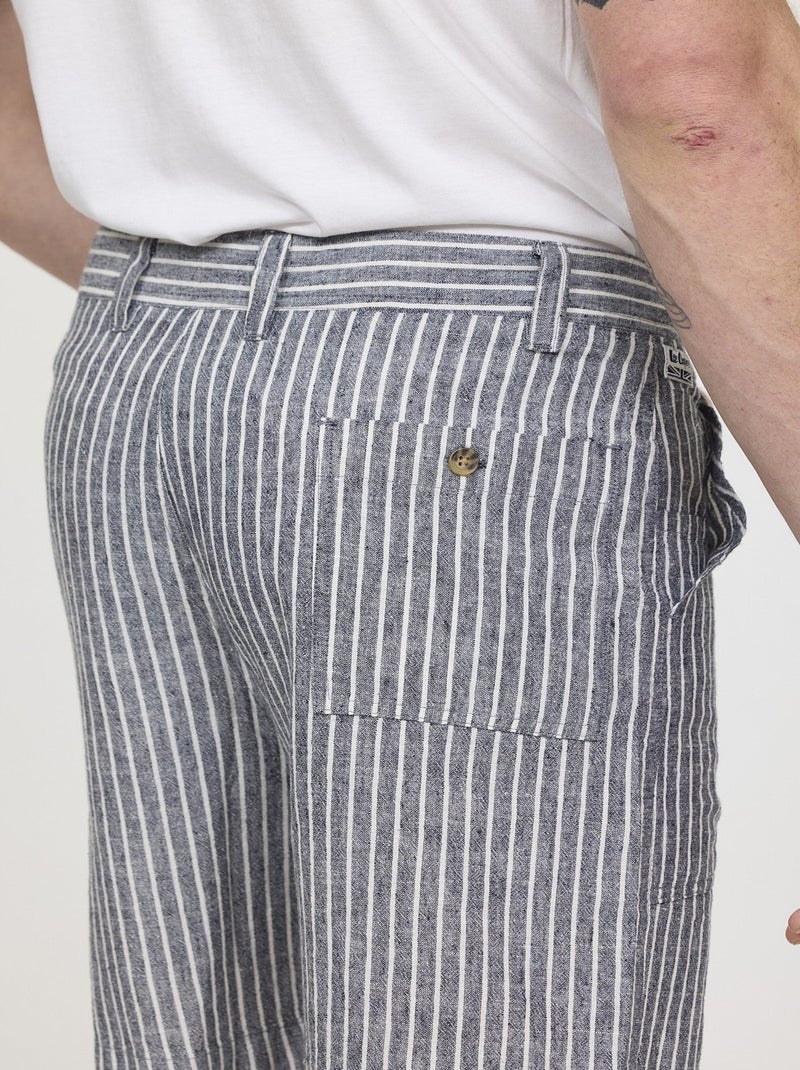 Lee Cooper - Short NINO Navy stripes Bleu - Kiabi