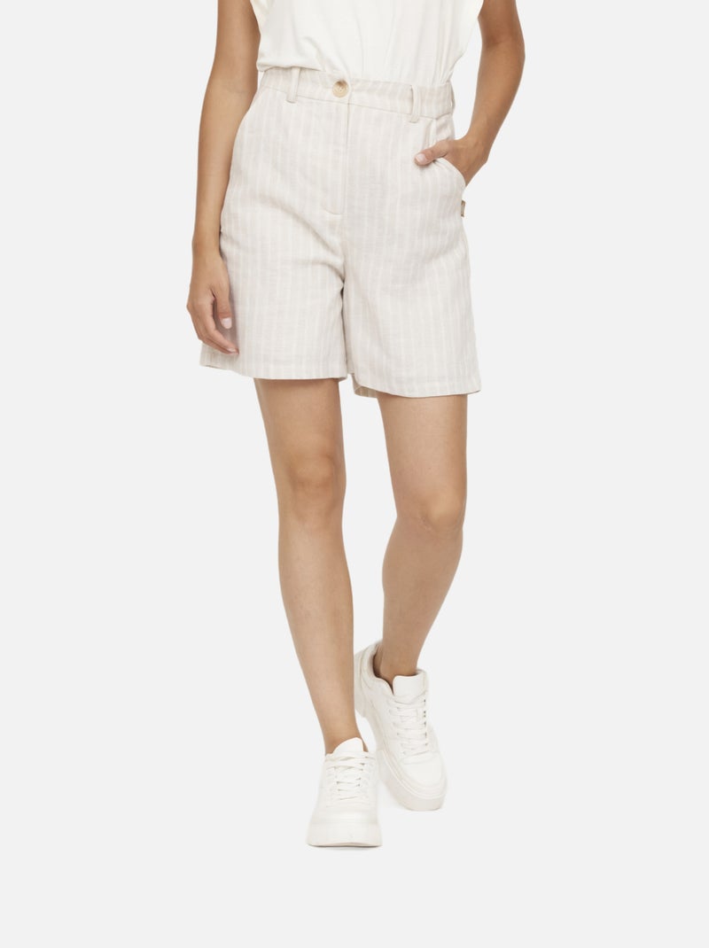 Lee Cooper - Short NYLIA Cream Stripe Beige - Kiabi