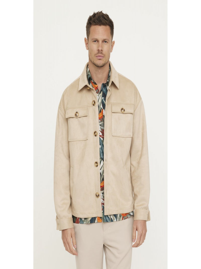 Lee Cooper - Surchemise manches longues polyester overshirt FOPIL Beige - Kiabi