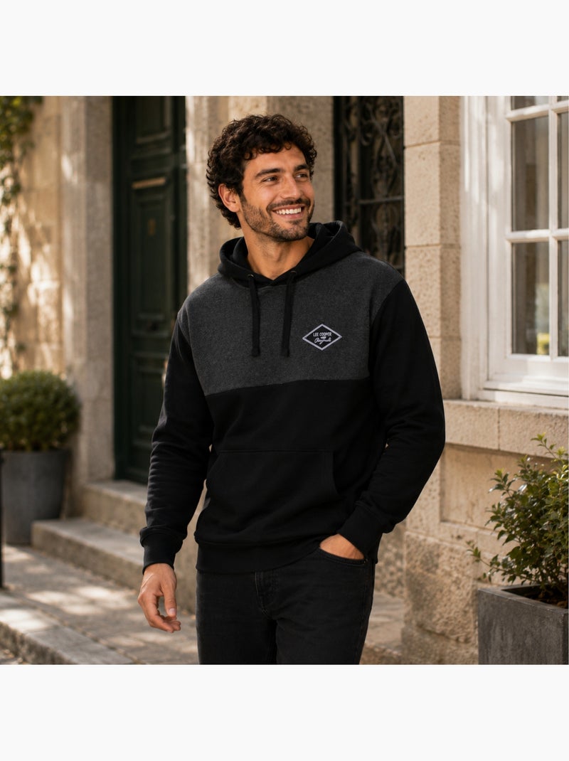 Lee cooper - sweat à capuche 2 couleurs homme Noir - Kiabi