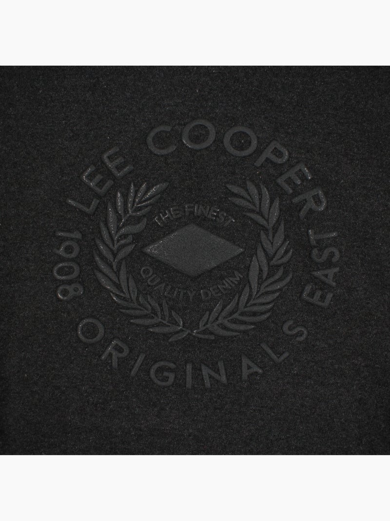 Lee cooper - sweat à capuche à cordon de serrage, manches longues et poche kangourou gris anthracite - Kiabi