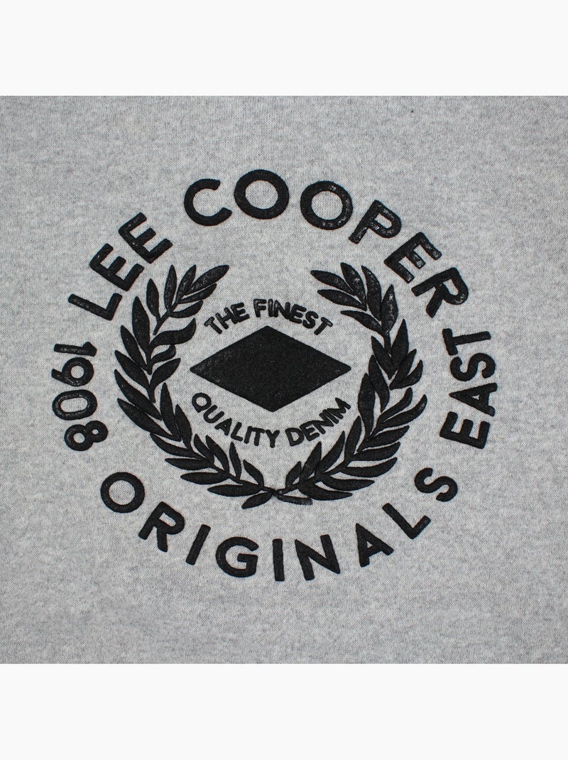 Lee cooper - sweat à capuche à cordon de serrage, manches longues et poche kangourou Gris - Kiabi
