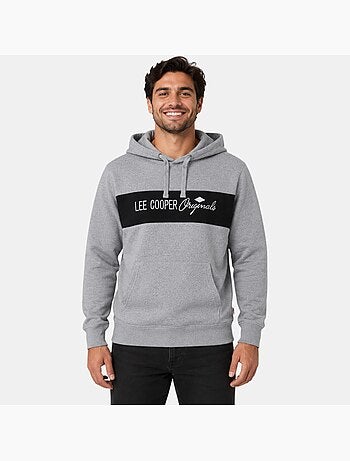 Lee cooper - sweat à capuche à cordon de serrage, manches longues et poche kangourou