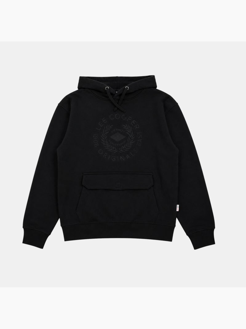 Lee cooper - sweat à capuche à cordon de serrage, manches longues et poche kangourou Noir - Kiabi