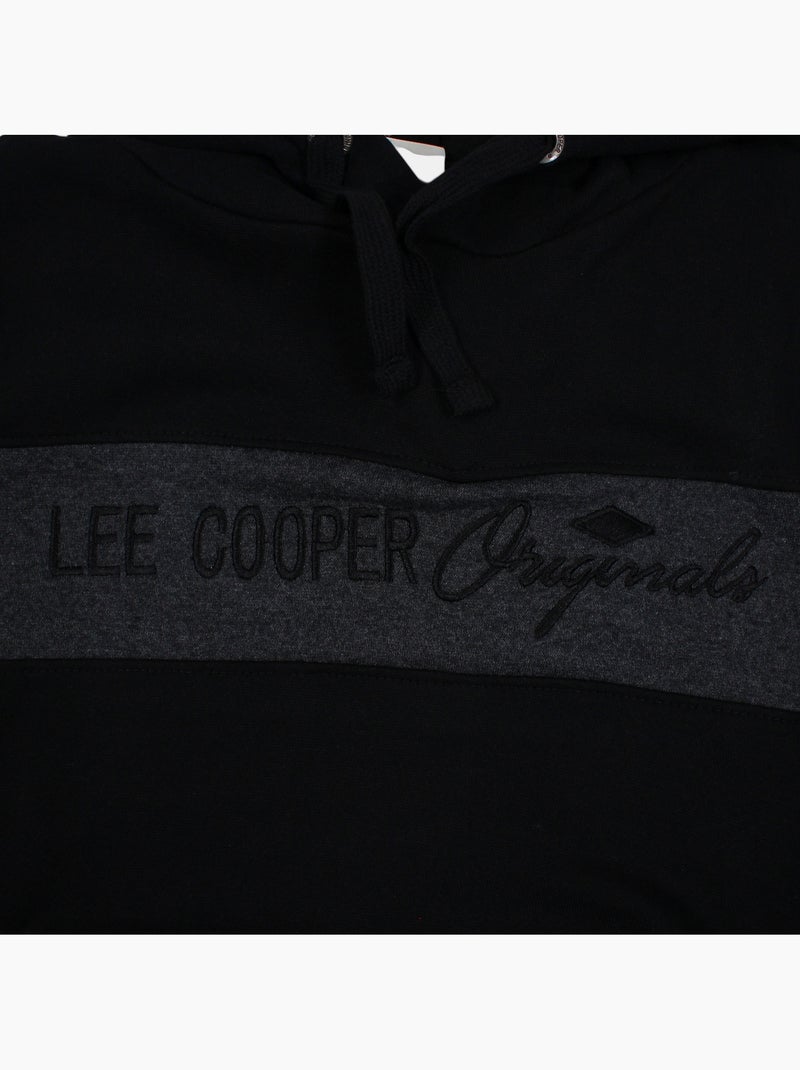 Lee cooper - sweat à capuche à cordon de serrage, manches longues et poche kangourou Noir - Kiabi