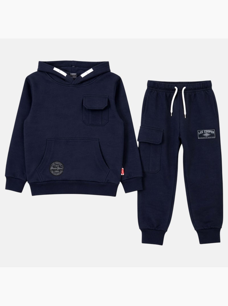 Lee Cooper - Sweat à capuche avec poche et pantalon de jogging Bleu marine - Kiabi