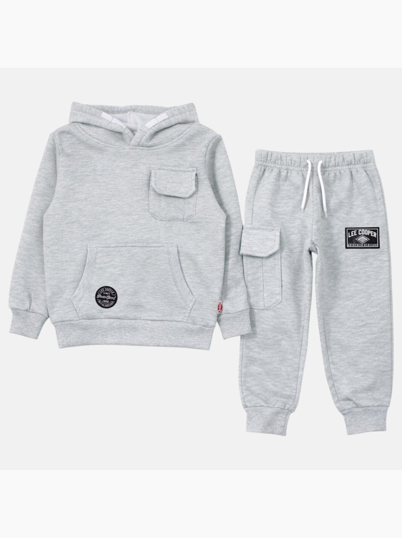 Lee Cooper - Sweat à capuche avec poche et pantalon de jogging Gris - Kiabi