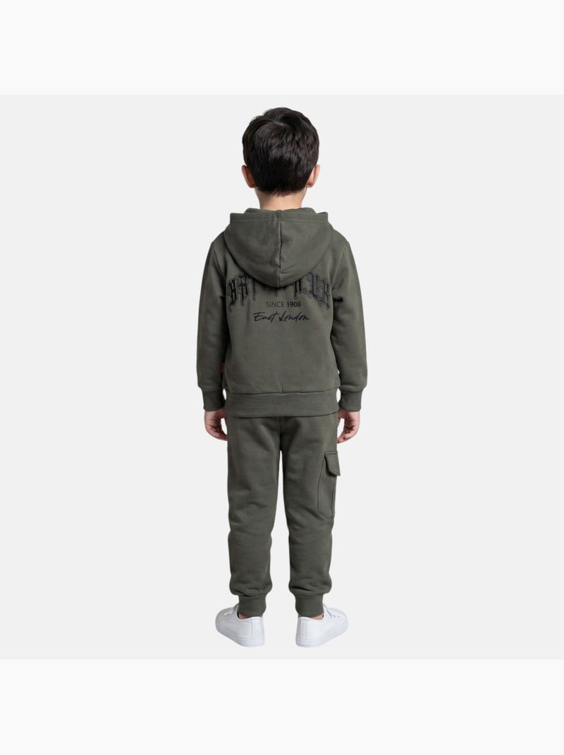 Lee Cooper - Sweat à capuche avec poche et pantalon de jogging Kaki - Kiabi