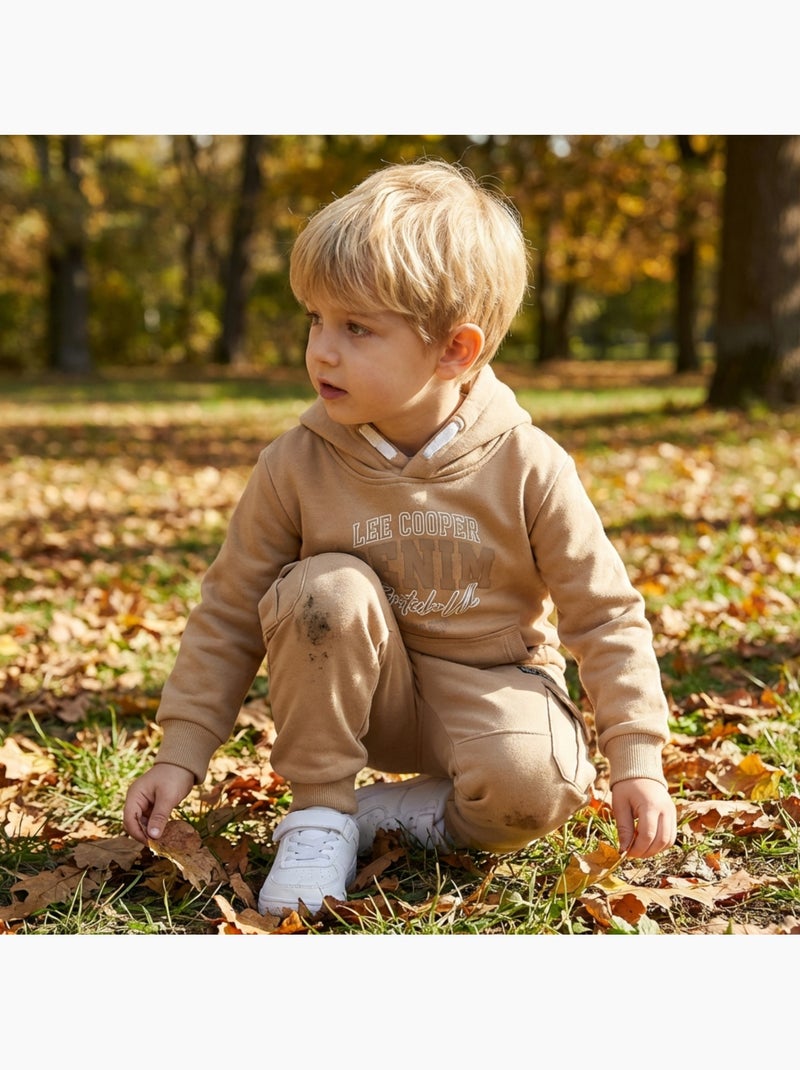 Lee Cooper - Sweat à capuche et pantalon de jogging avec imprimé Beige - Kiabi