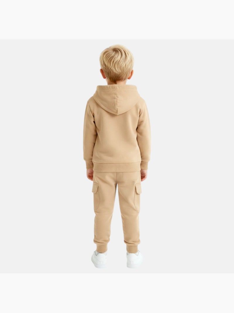 Lee Cooper - Sweat à capuche et pantalon de jogging avec imprimé Beige - Kiabi