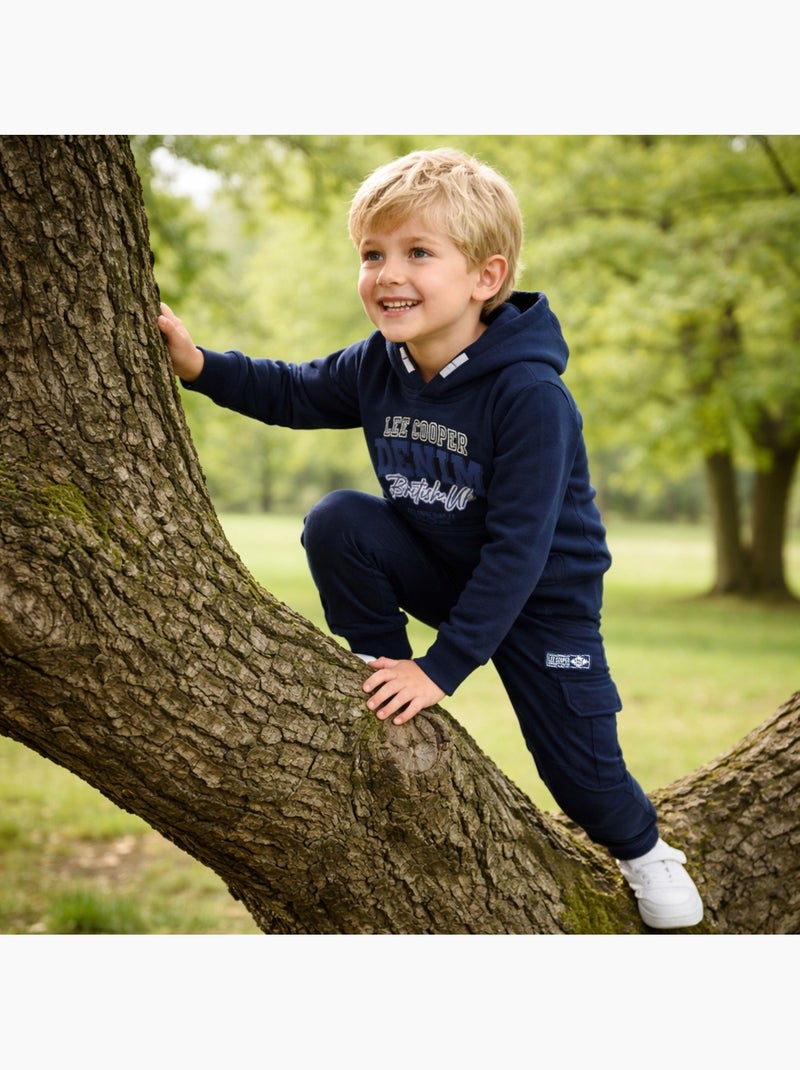 Lee Cooper - Sweat à capuche et pantalon de jogging avec imprimé Bleu marine - Kiabi