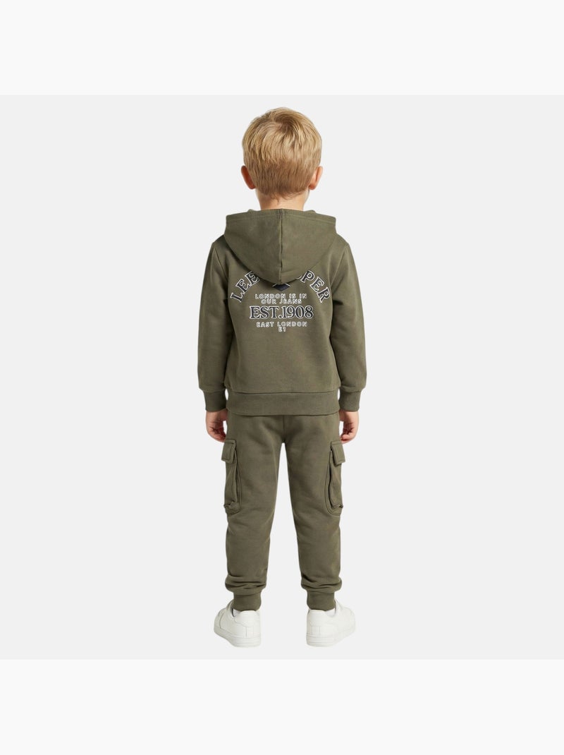 Lee Cooper - Sweat à capuche et pantalon de jogging avec poches Kaki - Kiabi