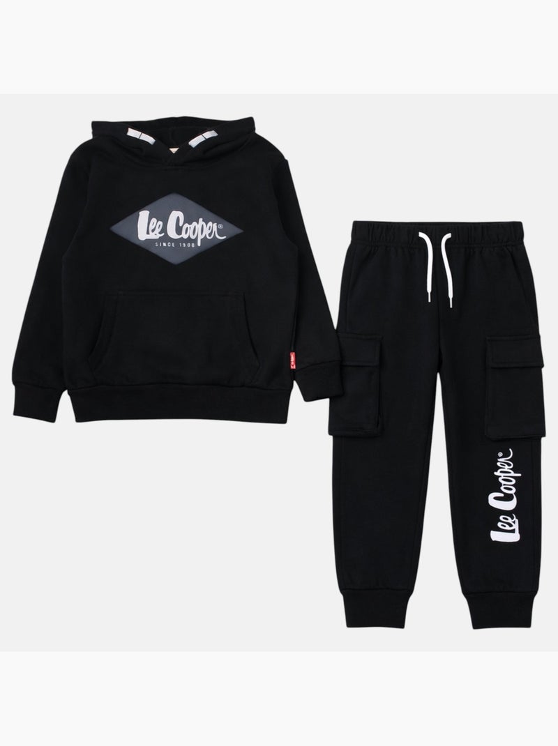 Lee Cooper - Sweat à capuche et pantalon de jogging avec poches Noir - Kiabi