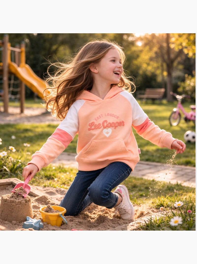 Lee Cooper - Sweat à capuche fille imprimé Rose - Kiabi