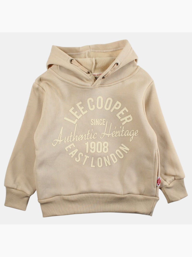 Lee Cooper - Sweat à capuche garçon imprimé Beige - Kiabi
