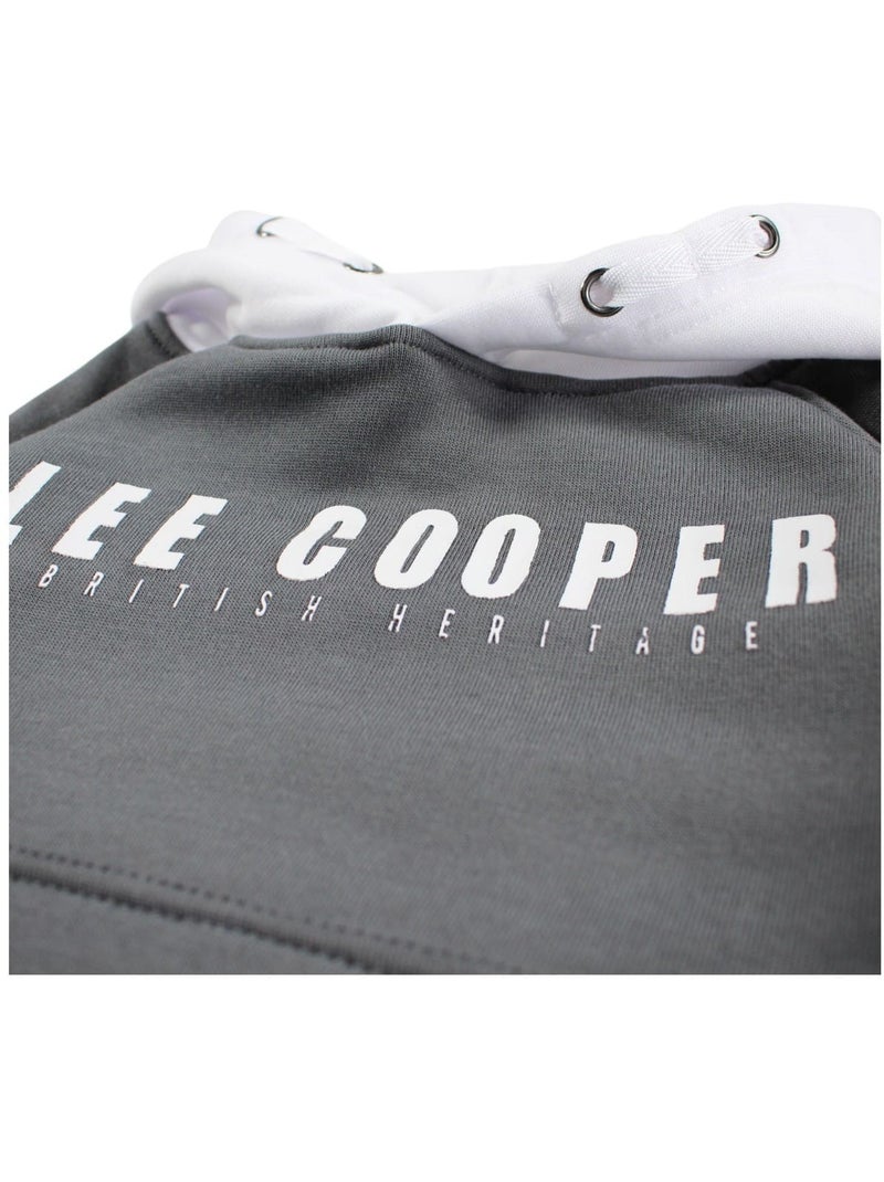Lee Cooper - Sweat à capuche garçon imprimé gris anthracite - Kiabi
