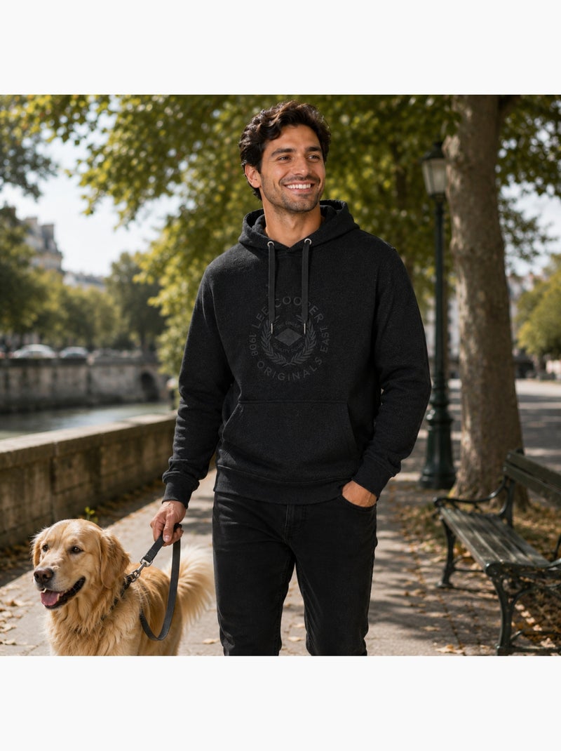 Lee cooper - sweat à capuche homme gris anthracite - Kiabi