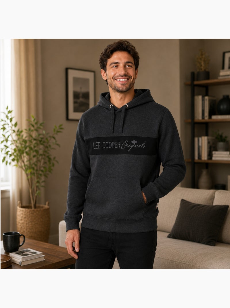 Lee cooper - sweat à capuche homme gris anthracite - Kiabi