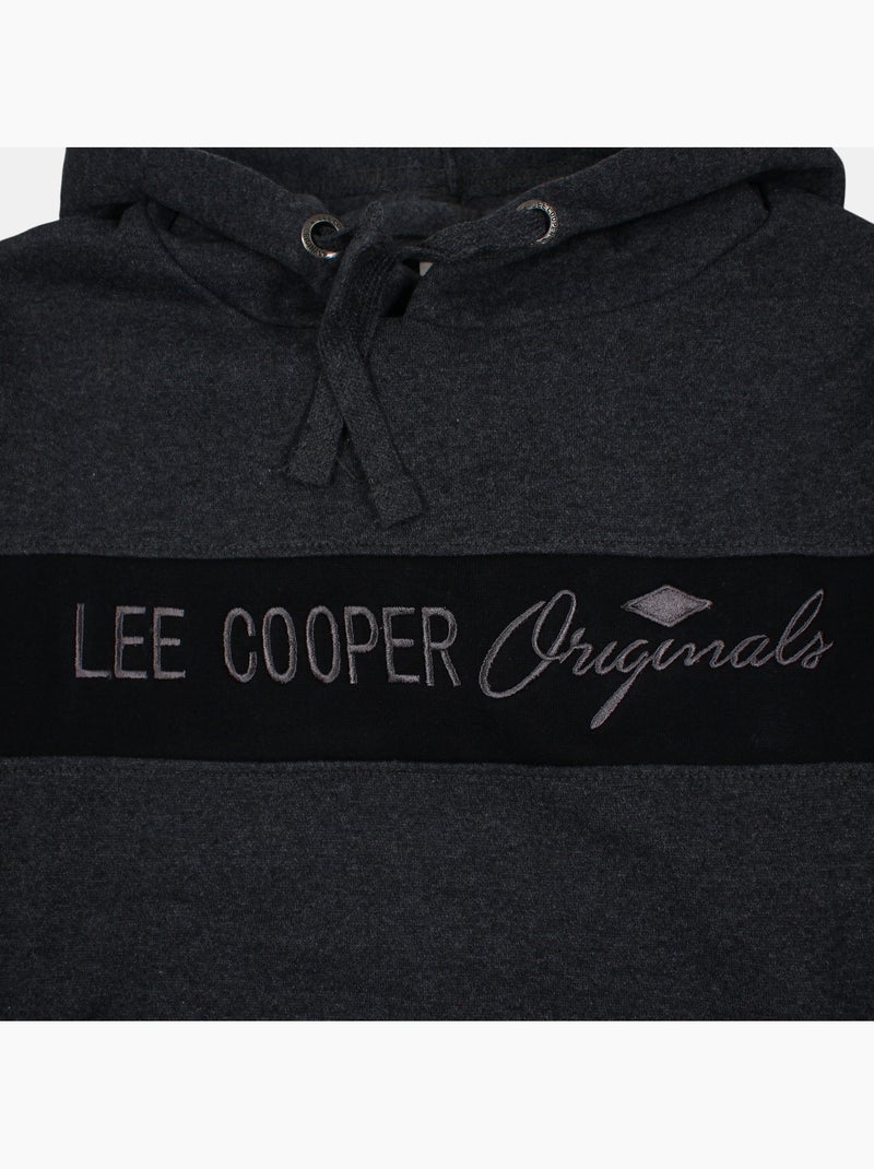 Lee cooper - sweat à capuche homme gris anthracite - Kiabi