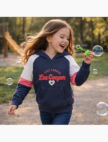 Lee cooper - sweat à capuche imprimé, coupe décontractée et manches longues