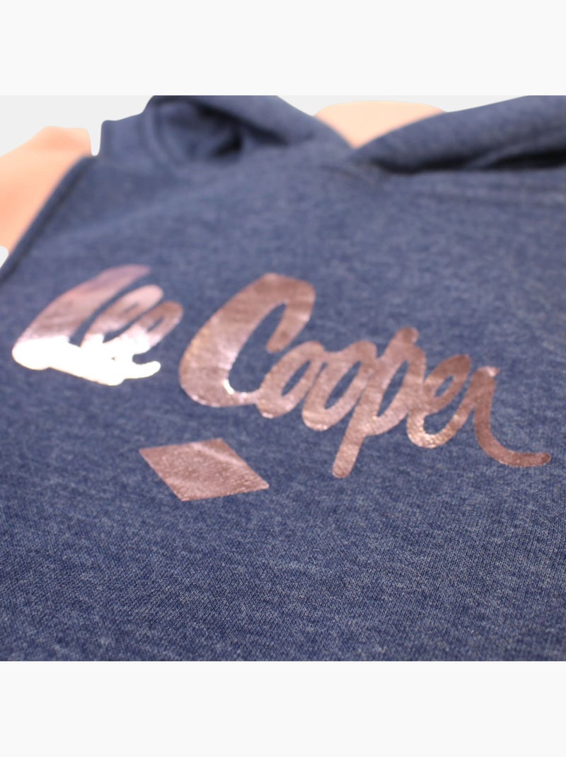 Lee cooper - sweat à capuche imprimé, coupe décontractée et manches longues Bleu marine - Kiabi