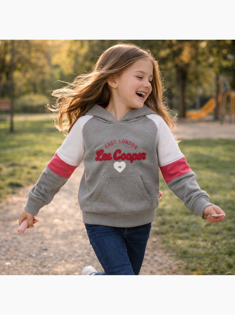 Lee cooper - sweat à capuche imprimé, coupe décontractée et manches longues Gris - Kiabi