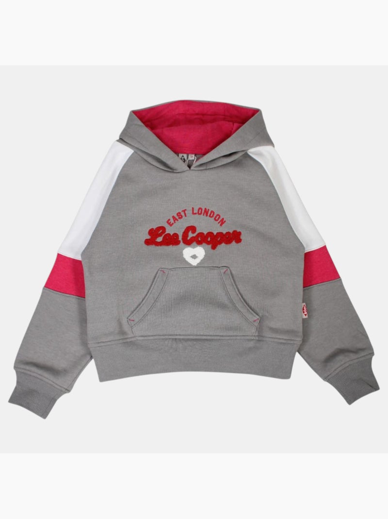 Lee cooper - sweat à capuche imprimé, coupe décontractée et manches longues Gris - Kiabi