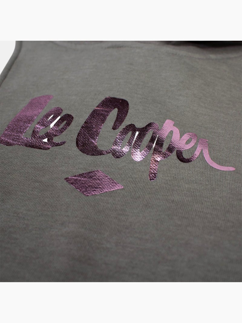 Lee cooper - sweat à capuche imprimé, coupe décontractée et manches longues Gris - Kiabi