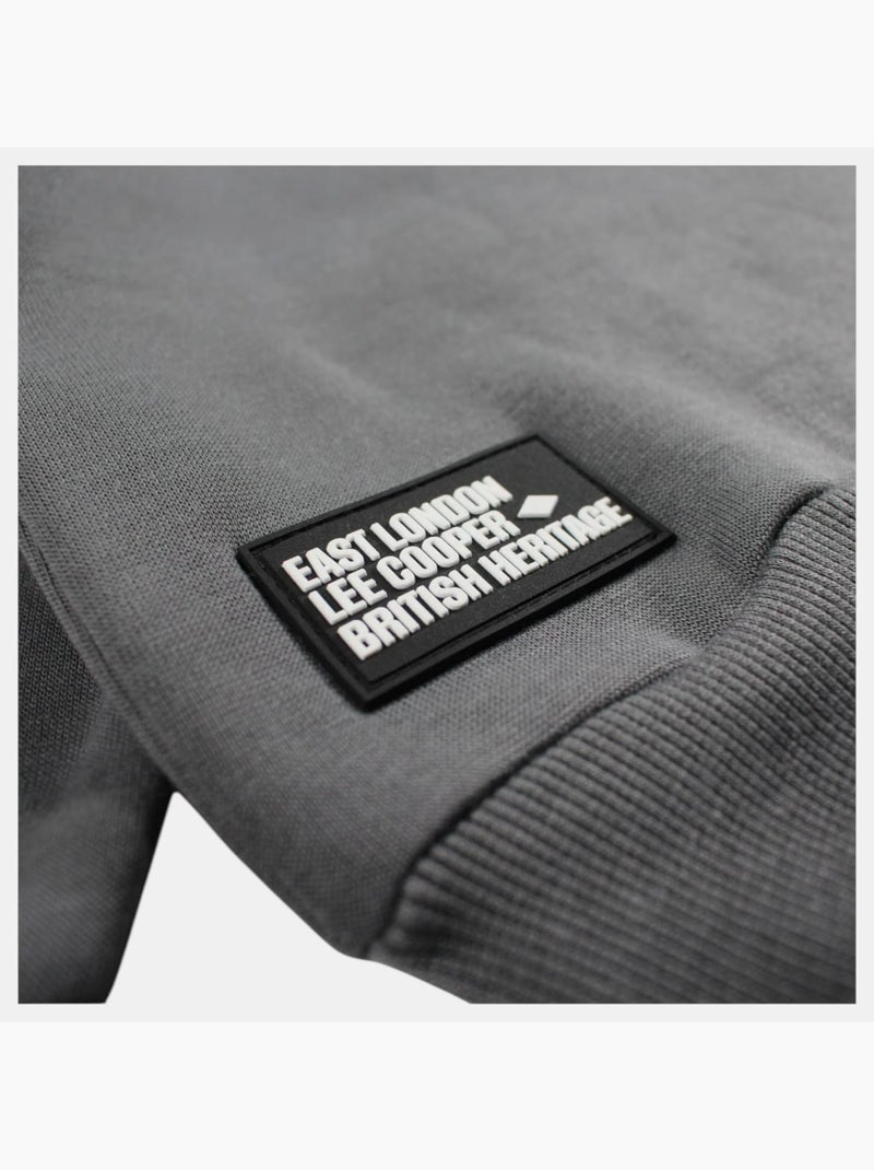 Lee cooper - sweat à capuche imprimé, manches longues gris anthracite - Kiabi