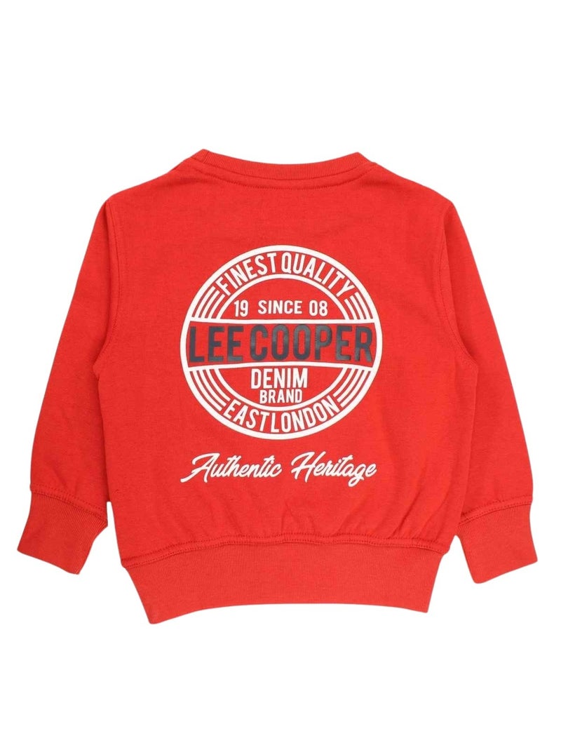 Lee cooper - sweat col rond imprimé, coupe décontractée et manches longues Rouge - Kiabi