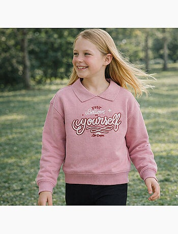 Lee cooper - sweat col rond imprimé, détails brodés