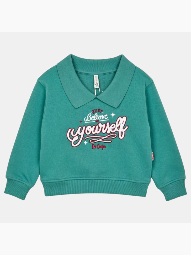Lee cooper - sweat col rond imprimé, détails brodés Vert - Kiabi
