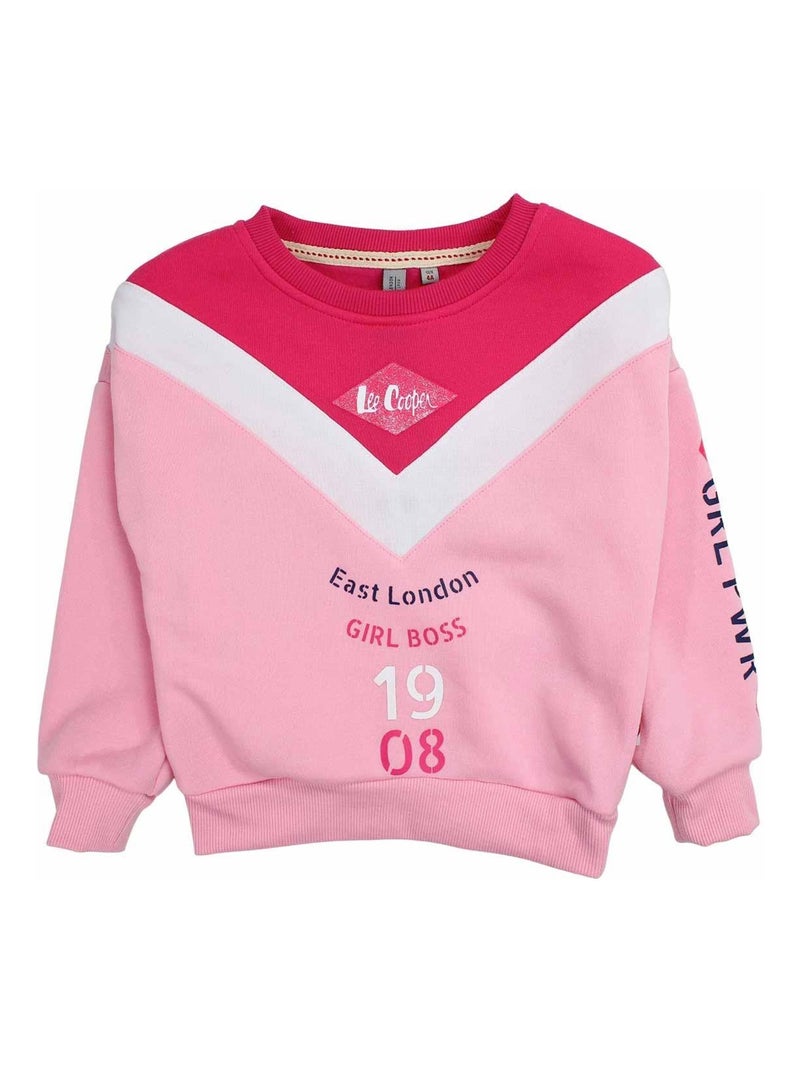Lee Cooper - Sweat fille imprimé logo Rose - Kiabi