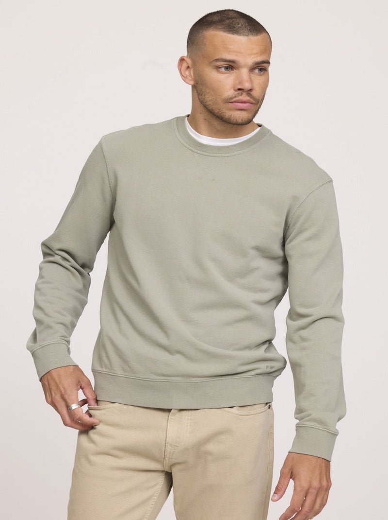 Lee Cooper - Sweatshirt ENRICO Kaki vert Vert - Kiabi