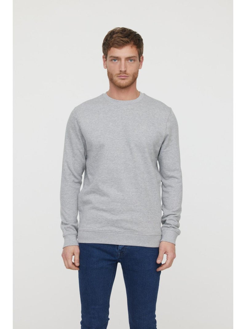 Lee Cooper - Sweatshirt manches longues coton regular EDIE Gris chiné - Kiabi