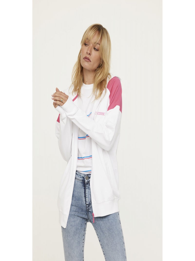 Lee Cooper - Sweatshirt manches longues coton regular EMANO Blanc - Kiabi
