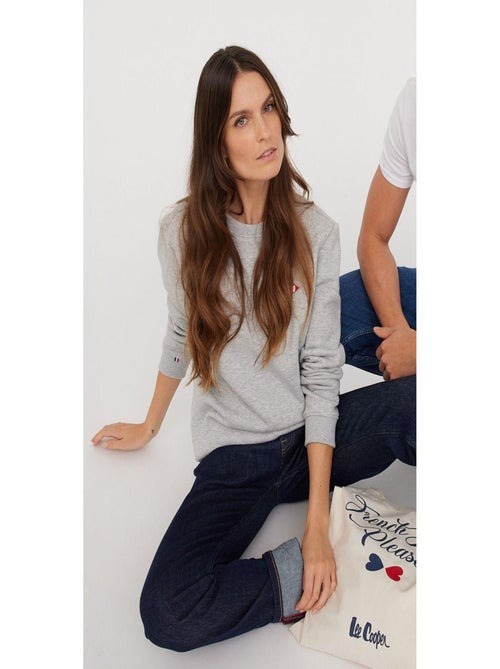Lee Cooper - Sweatshirt mixte EVA Gris chine - Kiabi Lee Cooper - Sweatshirt mixte EVA Gris chine - Kiabi