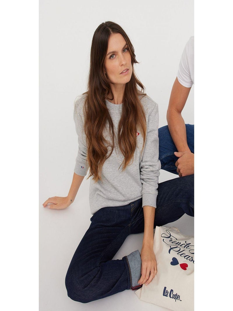 Lee Cooper - Sweatshirt mixte EVA Gris chine Bleu - Kiabi