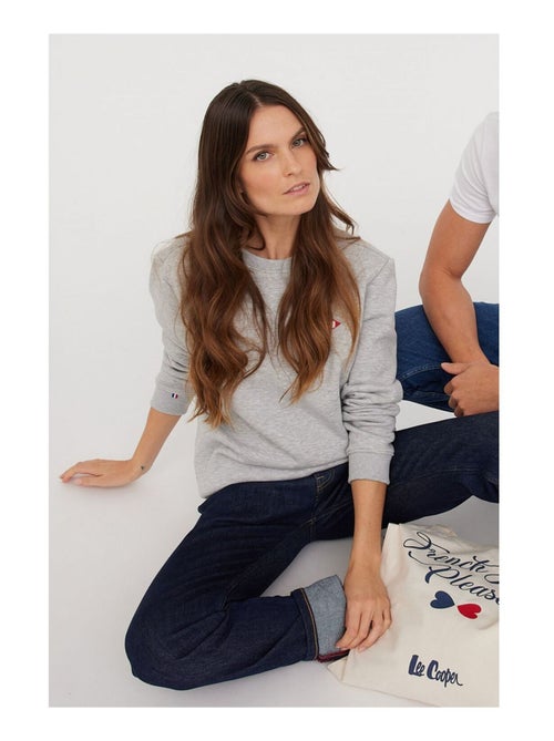 Lee Cooper - Sweatshirt mixte EVA Gris chine - Kiabi Lee Cooper - Sweatshirt mixte EVA Gris chine - Kiabi